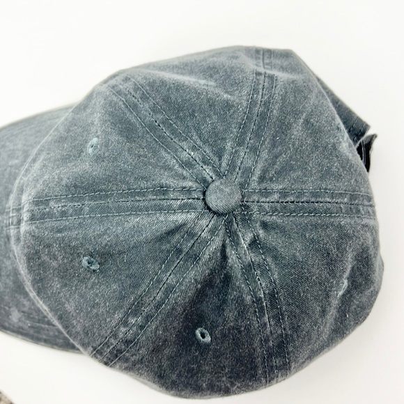 ANVIL |🧢 Vintage-Style Washed Gray Blue Faded Plain Adjustable Baseball Cap - Picture 7 of 7